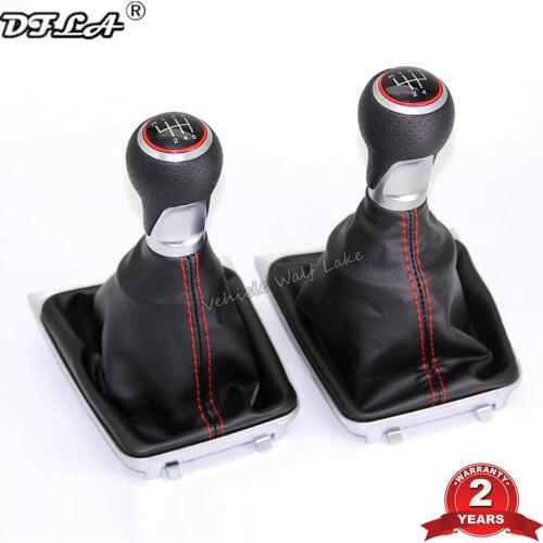 For VW Golf 7 A7 MK7 VII GTI GTD 2013 2014 2015 2016 2017 2018 Car 5 speed 6 Speed MT Gear Shift Knob With Leather Gaiter Boot