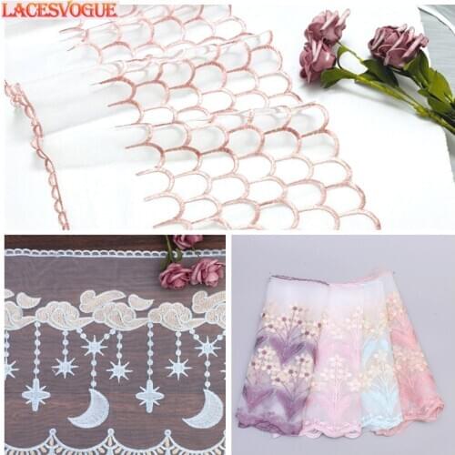 29yards 26-32cm Mesh embroidery Lace Trim Handmade DIY Garment needlework sewing accessories fabric Clothing Decoration 272