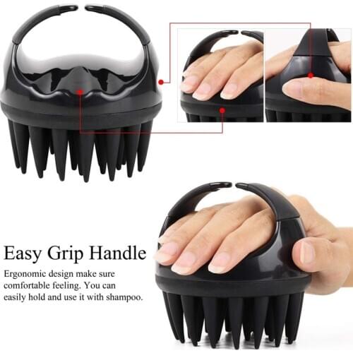 Silicone Hair Scalp Shampoo Mage Brush Shower Head Mager Hair Scrubber for Dandruff