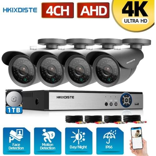 HD SONY IMX322 4.0MP 16CH CCTV Security Surveillance System 36 PCS IR LED Lights Array 40m Night Vision Metal Camera Outdoor Kit