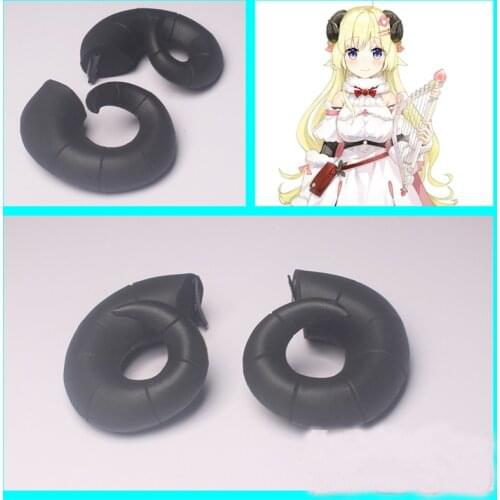 Vtuber Tsunomaki Watame Cosplay Horns Headwear Hair Pin Hair Clip Anime Hairpin Halloween Costume Accessory