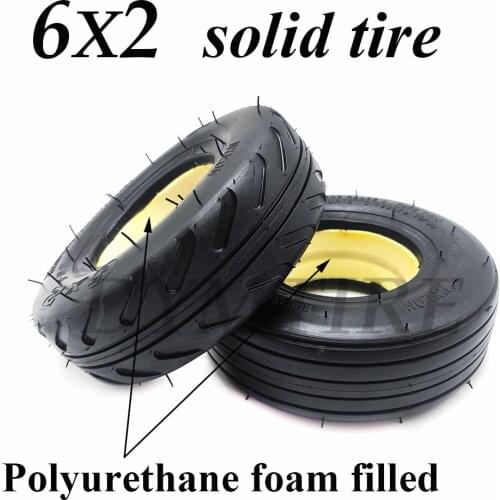 Explosion Proof 6x2 Inch Solid Tire for Mini Electric Scooter Tubeless Foam Filled Tyre