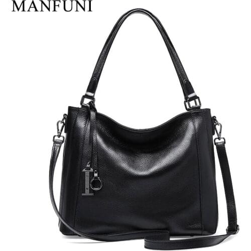 Women Handbag 100% Genuine Leather Daily Casual Tote Large Capacity Shopping Bag Fashion Lady Shoulder Messenger