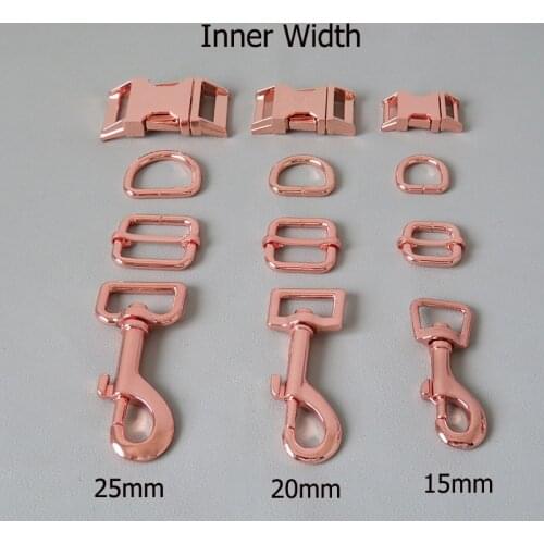 1Set/Lot 15mm 20mm 25mm Metal D Half Ring Buckle Hardware Belt Adjuster Clip Hook For Dog Collar Paracord Leash Clasp Accessory
