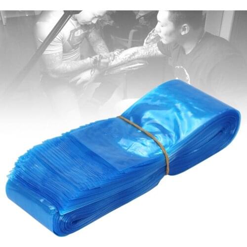 100Pcs/pack Disposable 61*5CM Tattoo Machine Clip Cord Hook Sleeve Bags Blue Plastic Hygiene Cover Tattoo Accessories Supplies