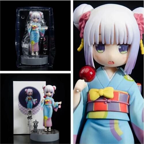 18CM Anime Figure Miss Kobayashis Dragon Maid Kanna Kamui Action Figure Scale Painted Figure Kimono Version PVC Toy Brinquedos