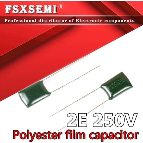20pcs Polyester film capacitor 250V 1NF 2.2NF 4.7NF 10NF 33NF 68NF 100NF 2E102J 2E152J 2E222J 2E332J 2E472J 2E103J 2E223J 2E104J