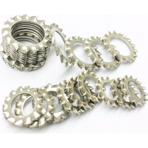 50pcs M14 M16 Zinc Plated External Serrated Shake-proof Washer Lock Washer External Toothed Gasket Washers