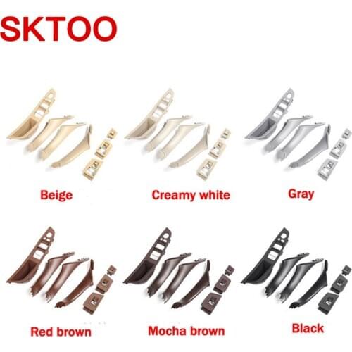 7pcs Left Hand Drive LHD For BMW 5 series F10 F11 Gray Beige Black Car Interior Inner Door Handle Panel Pull Trim Cover