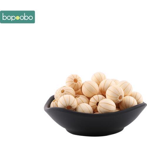 Bopoobo 16mm 20pcs Food Grade Wooden Teething Non-Toxic Baby Dental Care Baby Nursing Accessories DIY Jewelry Baby Teether