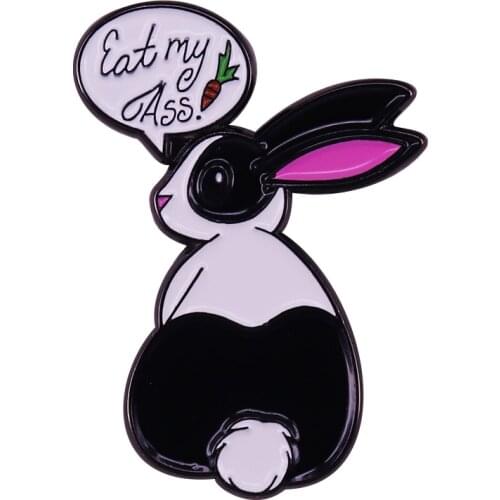 Eat my Ass - Funny Magicians Messenger Bunny Brooch
