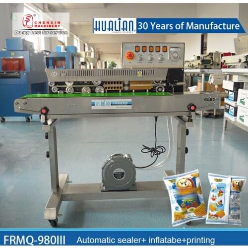 FRMQ-980III Automatic inflatable sealing machine hualiain Air filling machine Potato chip packaging machine Sealer Inflatable