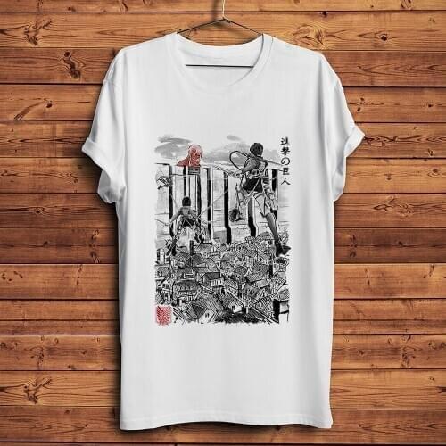 Attack on Titan Flying for Humanity anime t shirt men summer new white casual homme short cool manga tshirt unisex gift