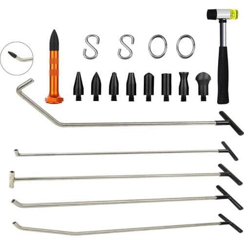 Paintless Dent Remover HOOK TOOLS PUSH ROD BLACK CAR CROWBAR PAINTLESS DENT REPAIR TOOLS TAP DOWN S HOOKS DING HAIL PULLER SET