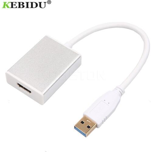 Kebidu 1080P USB 3.0 to HDMI-compatible Male to Female Converter Adapter Cable Multi Display Adater for Desktop Laptop HDTV