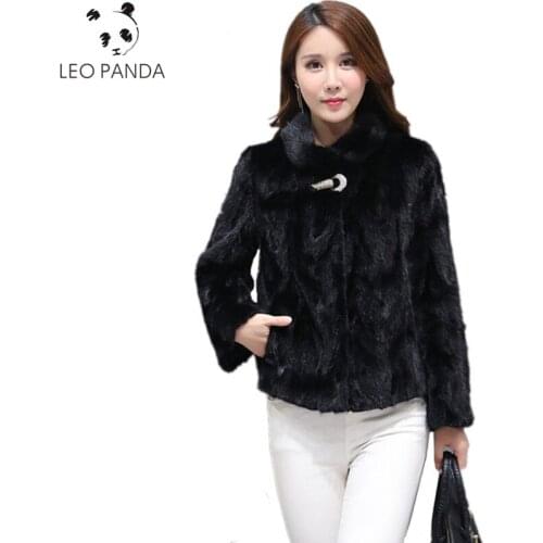Liopfg Black Fur Coats