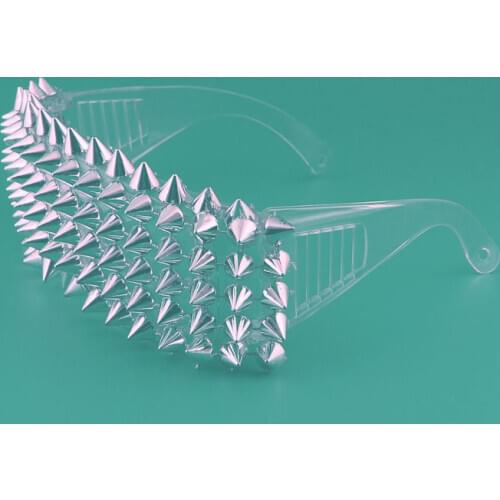 Unusual Steampunk Glasses Cosplay Festival Sunglasses Mens Gold Shades for Women Rivet Lady Fashion Points Sun Party Handmade