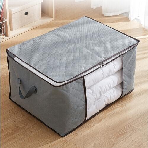 New Storage For Clothes Box Clear Window Home Practice Quilt Blanket Bag Portable Canvas Folding Pillow Organize Big Bag XA566F