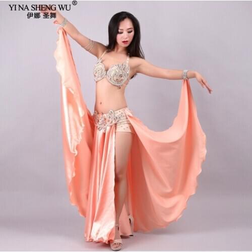 New BellyDance Performance Costume Suit Sexy Bra Maxi Skirt Oriental Dance Outfits Women India Egyptian Professional Dancewear