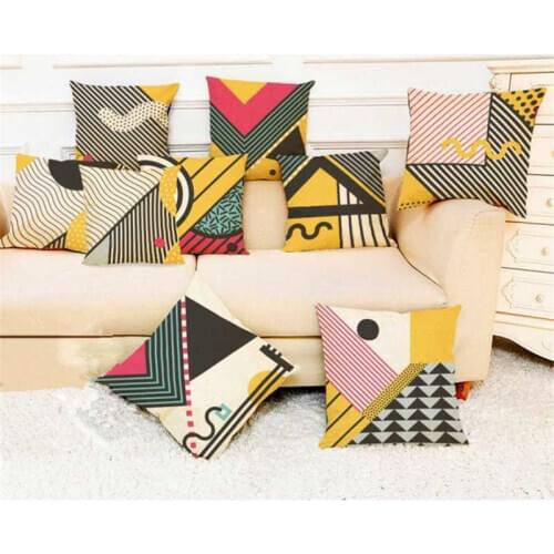 Cover Sofa Latest Cotton Home Cushion Throw Waist Pillow Geometric Case Decor