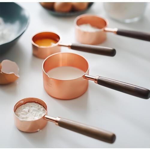Rose Gold Coffee Scoop Quantitative Scoop Baking Tool Set Ke spoon Measuring Spoon Tumbler Baking Measuring Cup