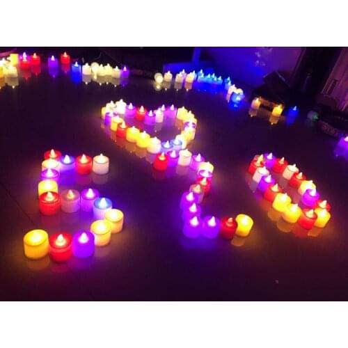 Glowing LED electronic candle colorful smokeless candle light proposal confession birthday wedding romantic shape lamp candle
