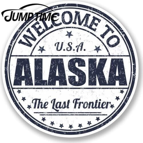 Jump Time Alaska USA Vinyl Sticker IPad Laptop Car Travel Luggage Tag DecalDecal Car Window Bumper Car Accessories