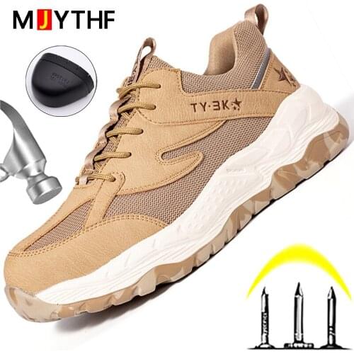 High Quality Work Shoes Sneakers Men Indestructible Shoes Puncture-Proof Safety Shoes Breathable Protective Steel Toe Shoes Men