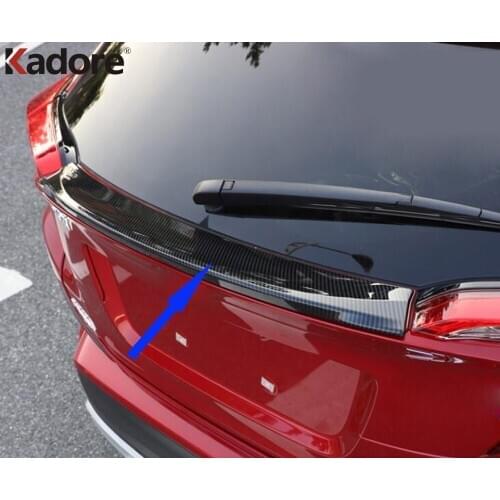 Rear Trunk Cover Trim For Toyota CHR C-HR 2016 2017 2018 2019 Carbon Fiber Car Styling Tailgate Decoration Strip Trims Sticker