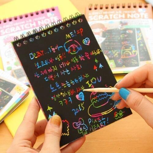 1pcs Childrens Colorful Scraping Drawing Paper DIY Manual Medium, Small, and Scratch Paintings