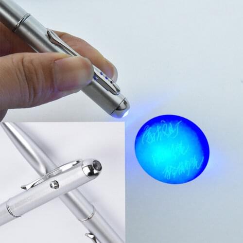 1PC Plastic Material Invisible Ink Pen Novelty Ballpoint Pens New Office School Supplies with Uv Light Magic Secret Ballpoint