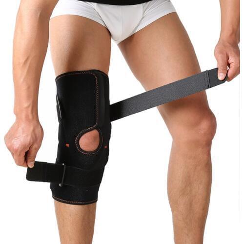 1 pcs Professional outdoor sports kneepad Neoprene Elastic Open Patella Adjustable Plastic steel support Brace Protector Support