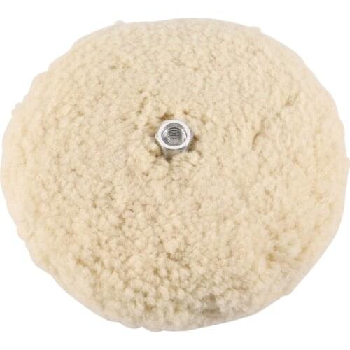 7 Inch Double Sided Wool Polishing Pad Buffing Pad with 5/8 Inch Bolt Wool (Pack of 1)
