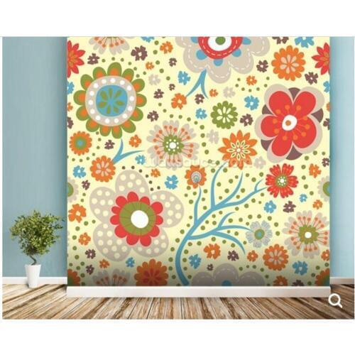 Custom abstract wallpaper,Abstract Floral - Colourful cartoon murals for living room bedroom bar KTV background wallpaper