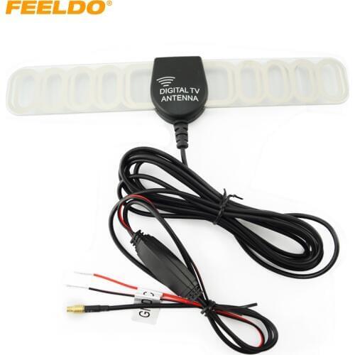 FEELDO 1Set Car MCX Connector Active TV Antenna Aerial With Built-in Amplifier For Digital TV