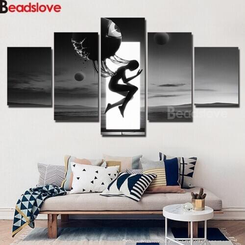 Diamond Painting 5D Full Square/Round eyeball Bundle Creative Black white 5pcs Rhinestone Daimond Embroidery Mosaic Cross Stitch