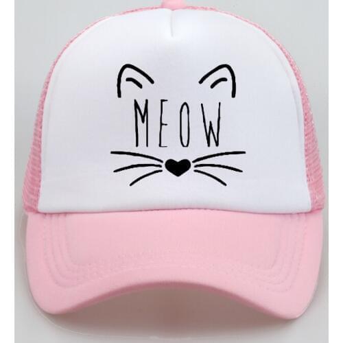 New Meow print dad hat men women summer Baseball Caps Trucker Hat ForUnisex Mesh Adjustable Size Hip-hop snapback cap