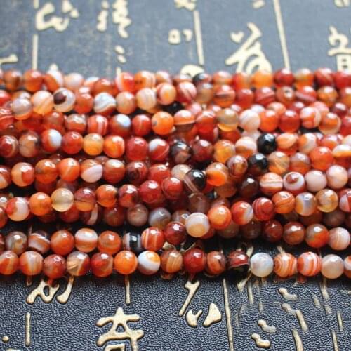 6mm Multi-color Faceted Stripe Agates Round Beads 14.5",For DIY Jewelry Making ! We provide mixed wholesale for all items