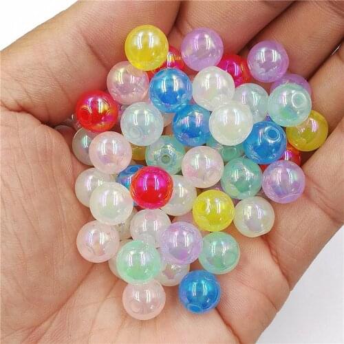 20Pcs 10mm Acrylic Imitation Pearl Round Ball Spacer Beads Pick Size For Jewelry Making Necklace Bracelet Wholesale Pendant