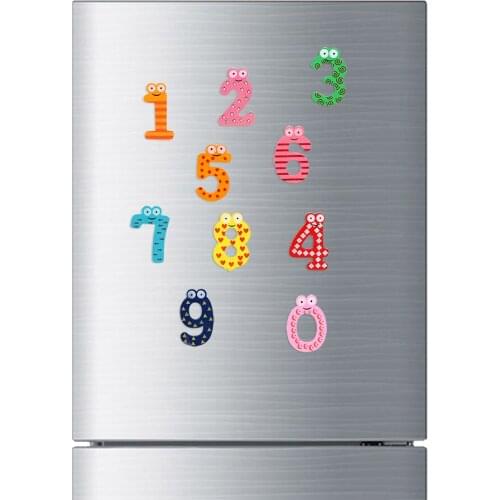 Home Decor Refrigerator Sticker 10pcs/lot Numbers Fridge Magnet Wooden Message Board Decal Cartoon Early Learning