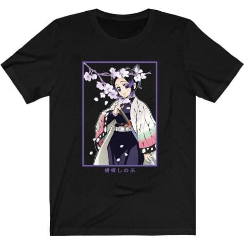 Demon Slayer Kimetsu No Yaiba T-Shirt Anime Shinobu Kocho Clothes Tops Tees Camiseta Camiseta
