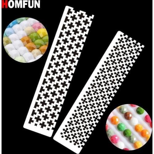 HOMFUN DIY Diamond Painting Tools Drawing Ruler Square Round Drill Diamond Embroidery Accessory Stainless Steel