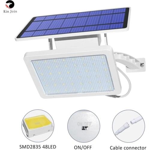 KinJoin 800lm Solar Lamp 48 leds Solar Light For Outdoor Garden Wall Yard LED Security Lighting With Adustable Lighting Angle