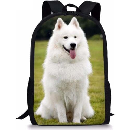Teen Girls School Bags Set Kawaii Samoyed Printed Children Student Girl Book Bag with Pencil Case Preschool Backpack