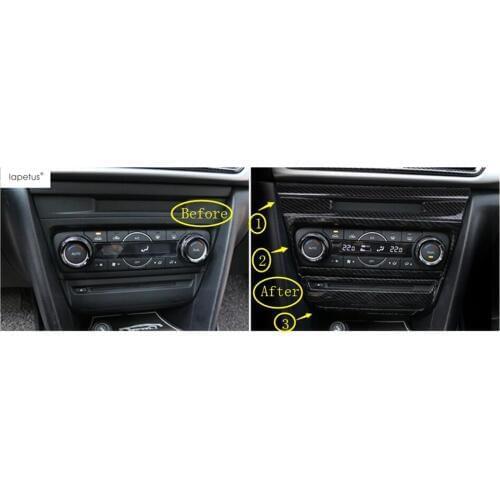 Lapetus Accessories For Mazda 3 AXELA Sedan Hatchback 2017 2018 Multimedia Air Condition + CD Panel Outlet Vent Cover Kit Trim