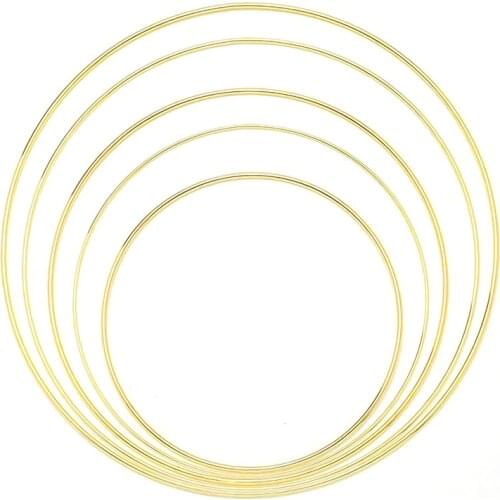 LuanQI Iron Hoop For Flroal Wreath Accessory Gold Metal Ring Wedding Supply Bride Artificial Flowers Circle Christmas Ornaments