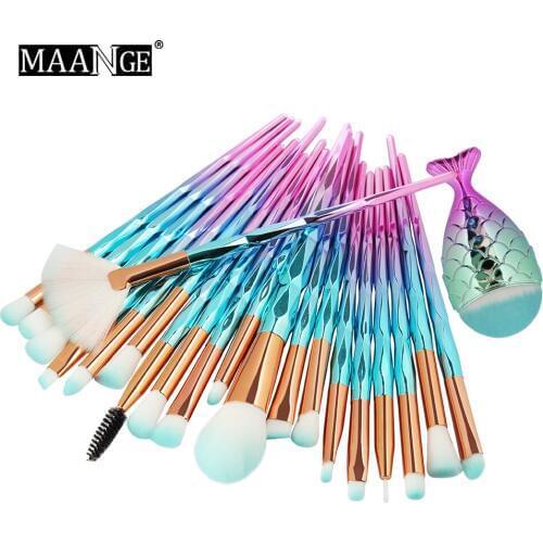 MAANGE Pro Diamond Makeup Brushes Set Fan Powder Foundation Eye shadow Lip Blending Cosmetic Beautiful Make Up Brush Tools