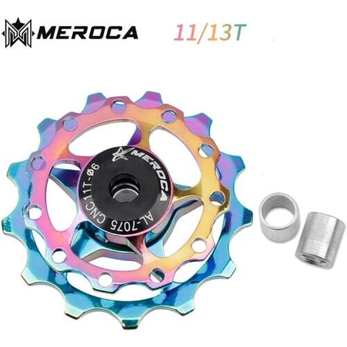 MEROCA MTB Bike 11T 13T Alloy Jockey Wheel Bicycle Rear Derailleur Guide Pulley Steel Bearing