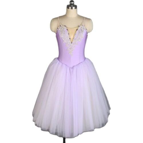 New camisole Lilac color long romantic ballet tutu girl & women stage performance dance costume ballet wear tutu