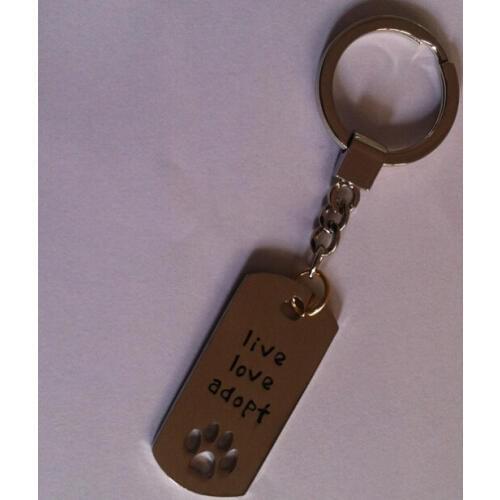Wholesale rescue Dog tag hot sales Live Love Adopt dogtags cheap Pet Rescue tags low price cute pet Paw Print dog tags